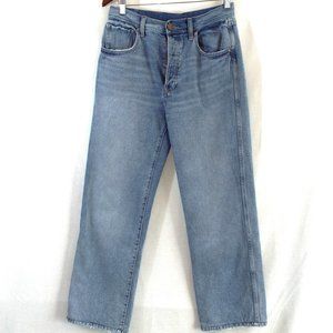 BDG Urban Outfitters Mid Rise Puddle Light Wash Distressed Denim Jeans Sz 27 W